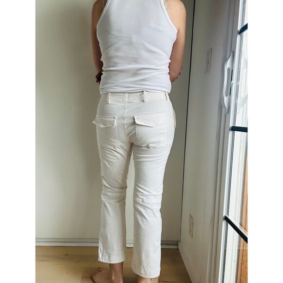 Y2K Cargo Capri Pants in Cream Size 4 Military Style Cropped Designer Nila Lotan - Picture 3 of 8